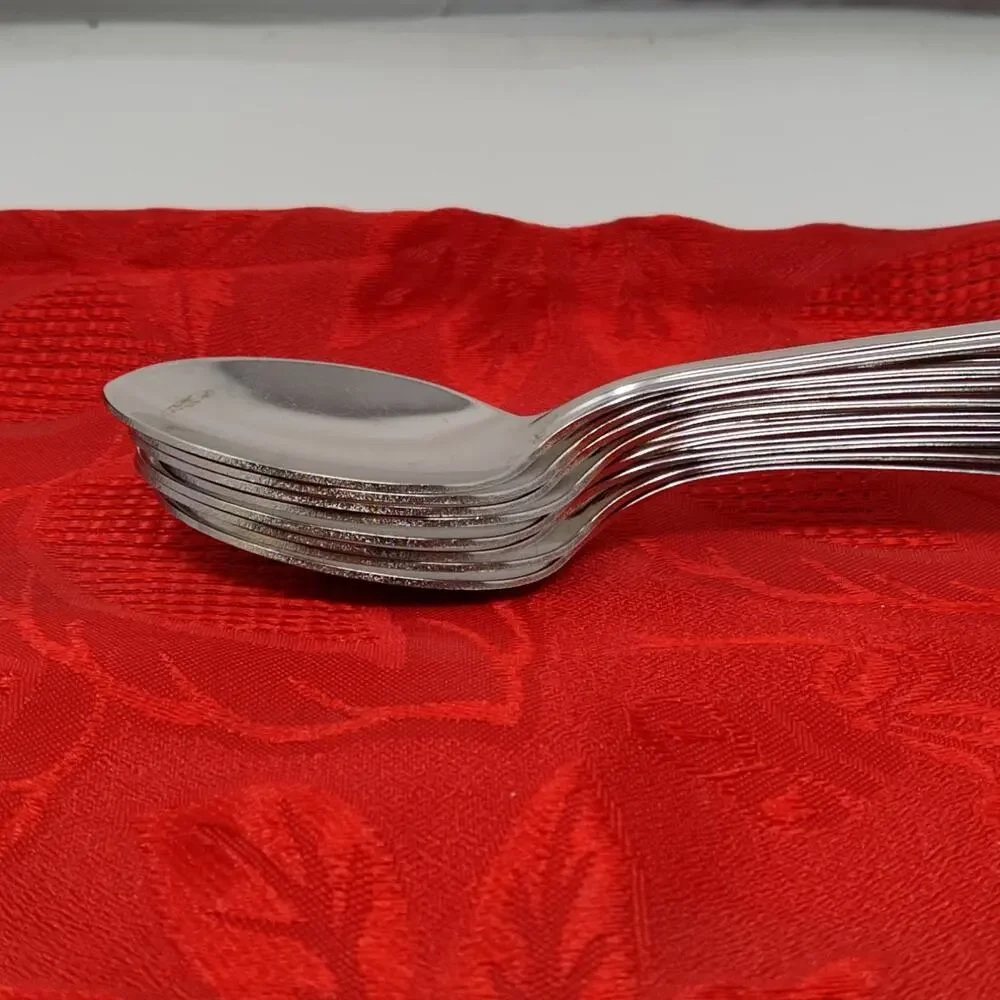 8X LH Tsp Ekco EKS7 Stainless Malt Ice Tea Spoons USA Long Handle